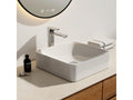 Boisona Ceramic Countertop Washbasin 40.5x40.5x12cm Square Bathroom Sink Glossy White YZGU84078