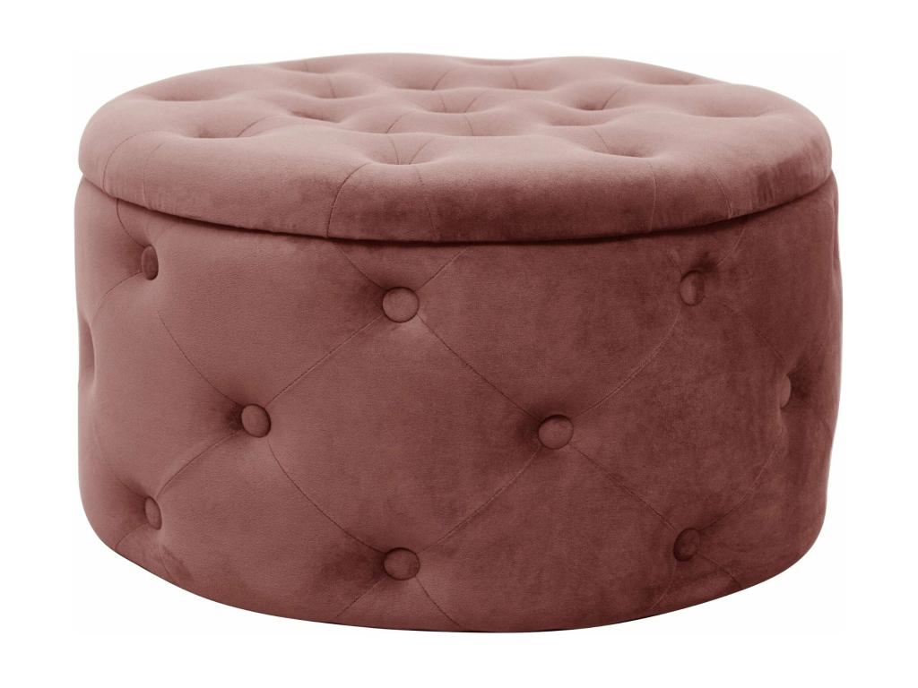 Storage Ottoman with Quilted Lid Boisona Pink Velvet 55x30x55cm WGJM03429