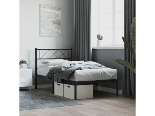 Metal bed frame with black headboard 90x200 TYMH98478