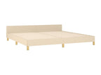 Bed frame without mattress, cream color, 200x200 cm, fabric, YZNF38645