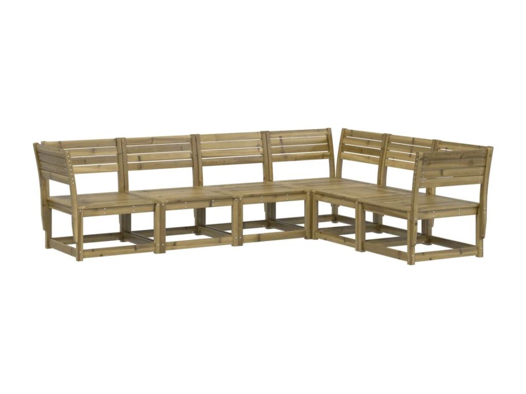 6-piece garden furniture set in impregnated pine wood MWDI79965