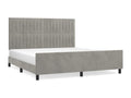 Bed frame with headboard, light grey, 160x200 cm, velvet, PVTO87170