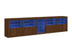 Buffet with LED lighting, brown oak, 283x37x67 cm, FSVI76310