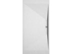 White shower tray with slate finish, Boisona SIDE colored grate - 140x70 cm XYFI71598