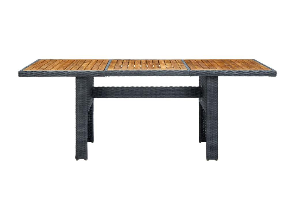 Boisona - Dark Grey Garden Table, Woven Resin and Wood by Boisona TTRI99663