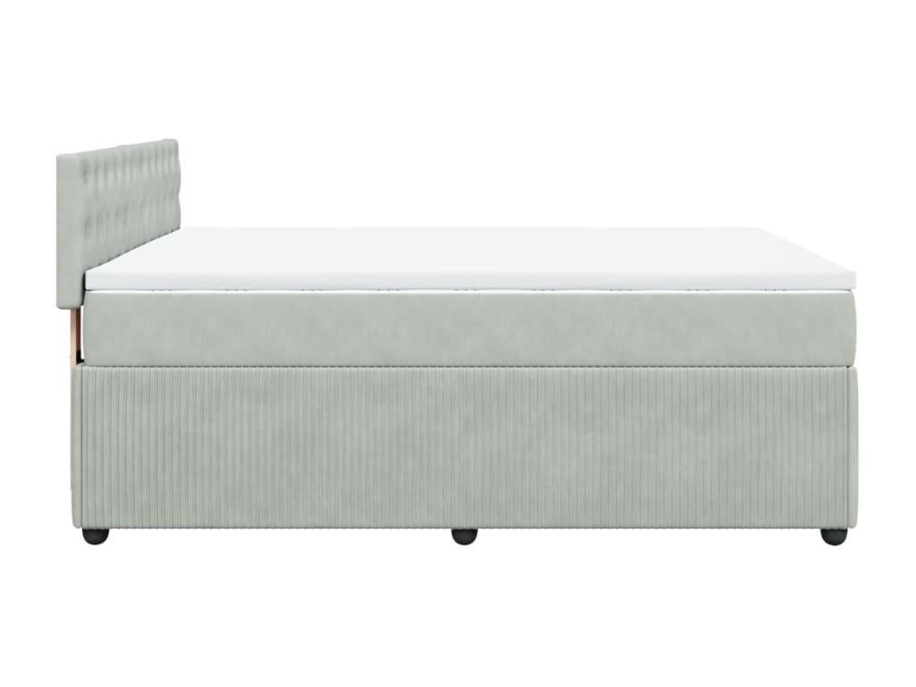 Boisona bed base and mattress, light grey, 140x190cm, velvet, EHRW75201