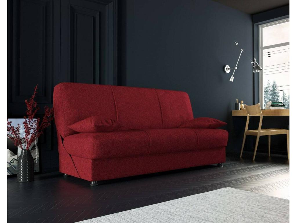 Nobellea Sofa, 3-seater storage sofa with 2 cushions included, upholstered fabric living room sofa with opening, Nobellea 180x81h90 cm Red UCZL70033