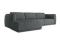 Left-hand corner sofa in chenille fabric - graphite - Boisona QRTR23318