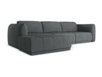 Left-hand corner sofa in chenille fabric - graphite - Boisona QRTR23318