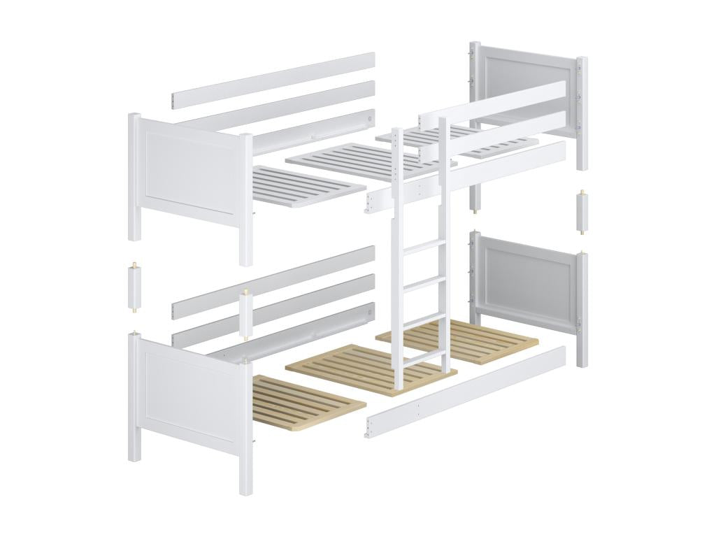 Wooden bunk bed N02 White 120x180 OAYF45051