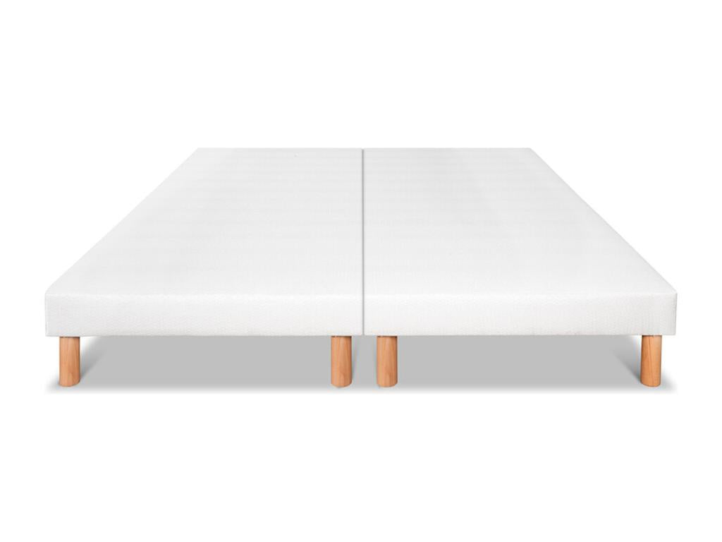 Elariva BEDDING - Set of 2 upholstered bed bases 2x90x200 cm - Thickness 13 cm - White, legs included ZOZJ96289