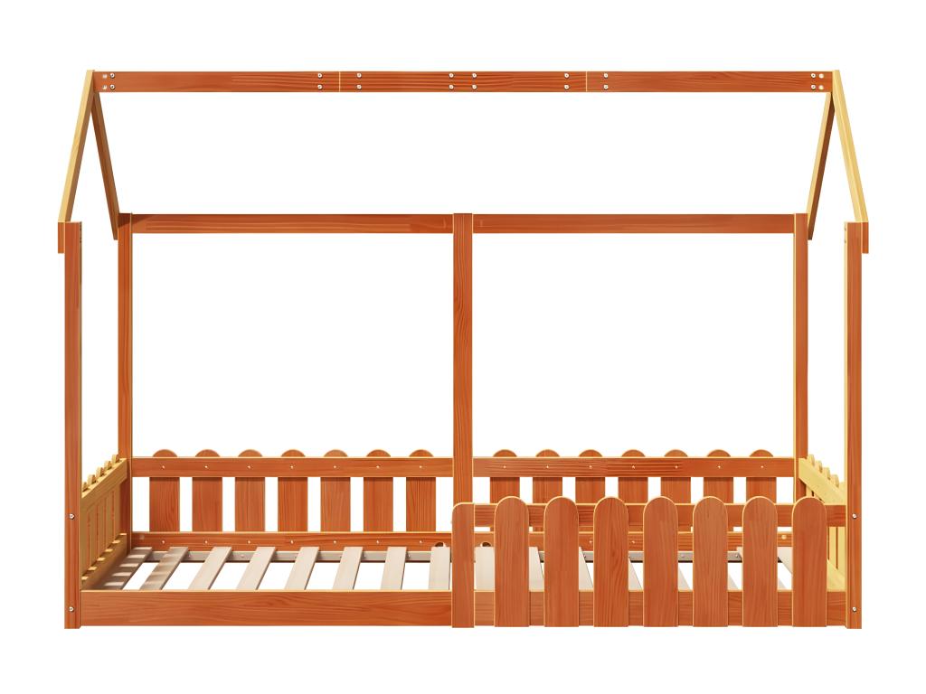 Children's bed frame in the shape of a house, 80x200cm, solid pine wood, AIDV73472