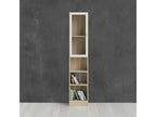 Boisona Bookshelf, Desk Shelf, Mobile Book Holder, 41x28 h203 cm, Oak and White, GDOD27010