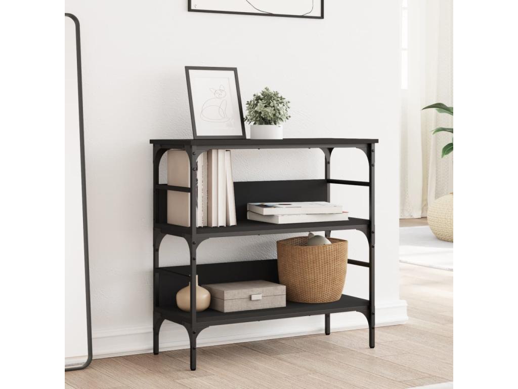 Black console table 75x32x75 cm engineered wood ULIY81812