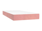 Upholstered bed base with mattress, Pink, 90x200 cm, Velvet YMJN49853