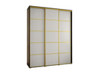Boisona 4 Sliding Door Wardrobe 235.2/190/60 3 Doors Black/White/Gold HFIM85201
