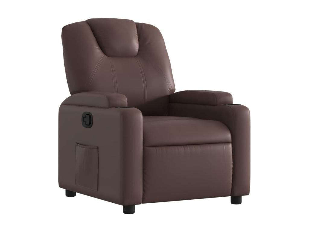 Brown Faux Leather Reclining Armchair YXZB18154
