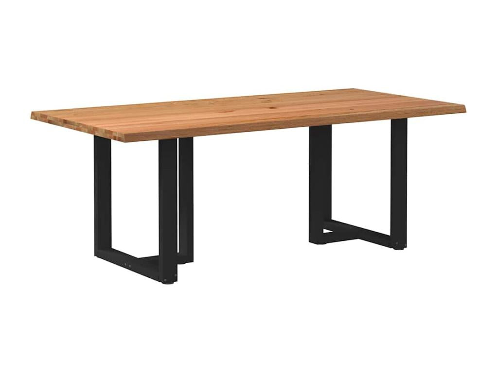 Light brown rectangular solid oak dining table CCNM07413