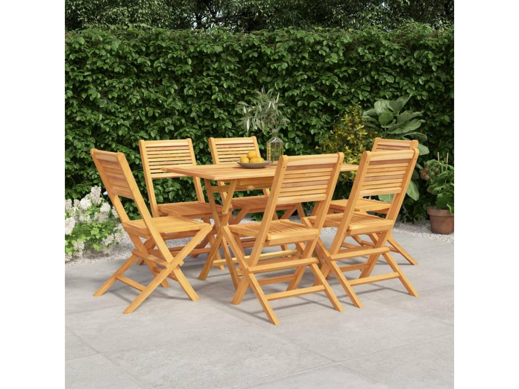 7-Piece Garden Dining Set Solid Teak Wood ISJH85261