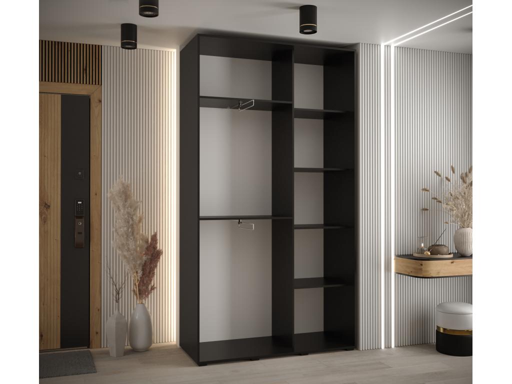 Boisona 3 Sliding Door Wardrobe 235.2/140/45 2 Doors Black/White/Black NWOP98926