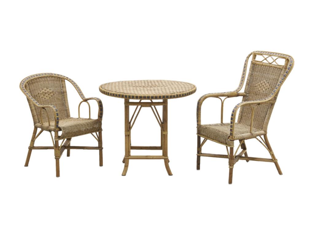 Patinated and colored rattan table QQIO79919