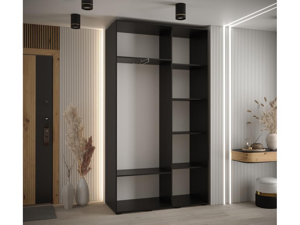 Boisona 3 Sliding Door Wardrobe 235.2/140/45 2 Doors Black/White/Black NWOP98926