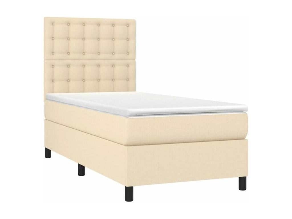 Boisona bed base with cream mattress 80x200 fabric YNPQ35421