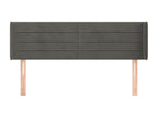 Headboard with wings, Dark Grey, 147x16x78/88 cm, Velvet, WDWP49484