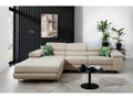 Nobellea 5-seater luxury beige fabric corner sofa bed with storage, left-hand corner (front view) UAEE36806