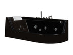 Boisona black glass-fronted whirlpool bathtub - 1 person - 263L - 170x80x57cm - left-hand corner QIRS58382