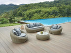 Set of 2 garden armchairs in dark natural wicker resin - Boisona TQBH02465