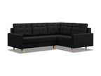 Right Corner Sofa with Ottoman Bed Function Black PPCY67035