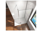 Walk-in shower enclosure with fixed pivot return, 90cm, 25x200cm, with 90cm square fixing bar, 8mm anti-limescale glass BYQU60440
