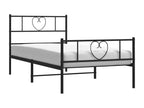 Metal bed frame with headboard and footboard, black, 90x190 cm, AREL21241