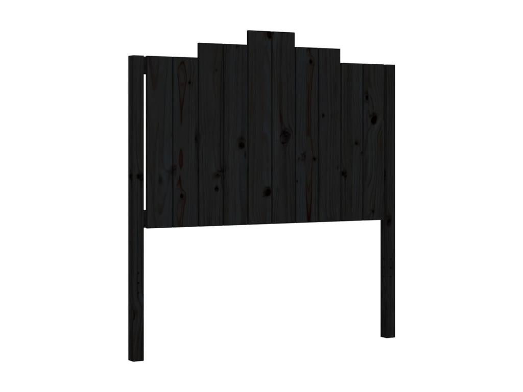 Black bed frame and headboard 100x200 cm solid wood IXAO76046