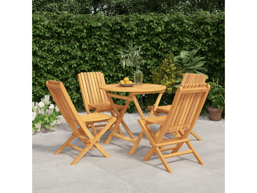 5-piece garden dining set, solid teak wood, VYQW48211