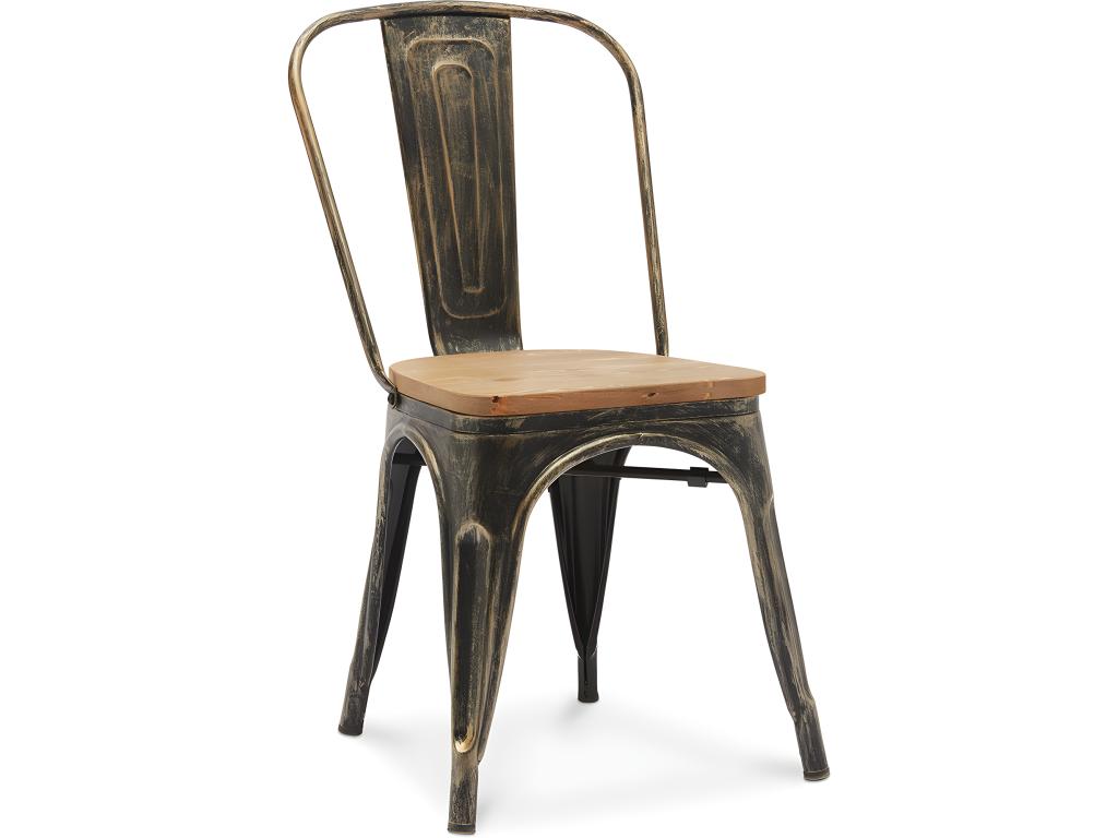 Dining chair - Industrial design - Steel and wood - New edition - Nobellea Metallic bronze DAGW96260