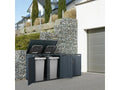 Set of 2 double bin shelters, bin covers, garden storage boxes, 240 L PSSX72073
