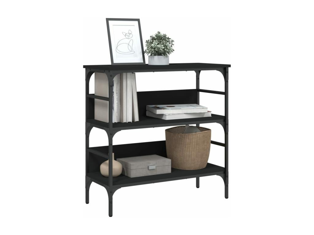Black console table 75x32x75 cm engineered wood ULIY81812