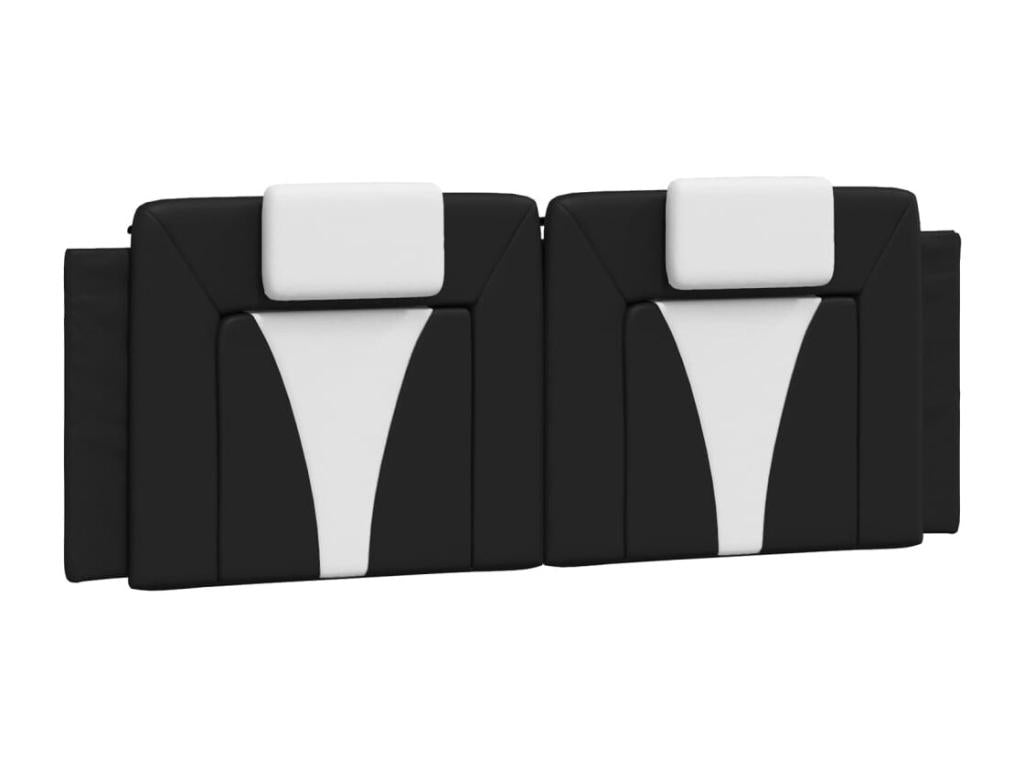 Black and white faux leather headboard cushion, 120 cm, OIZU93405
