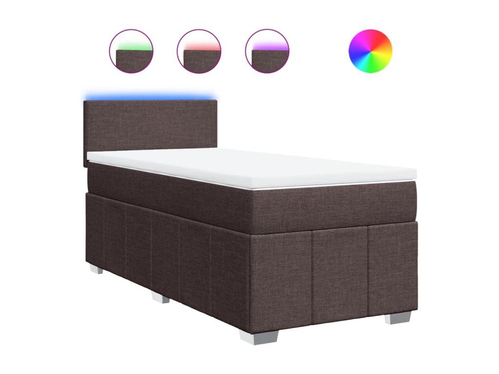 Boisona bed base with mattress, dark brown, 80x200 cm, LQCW37299