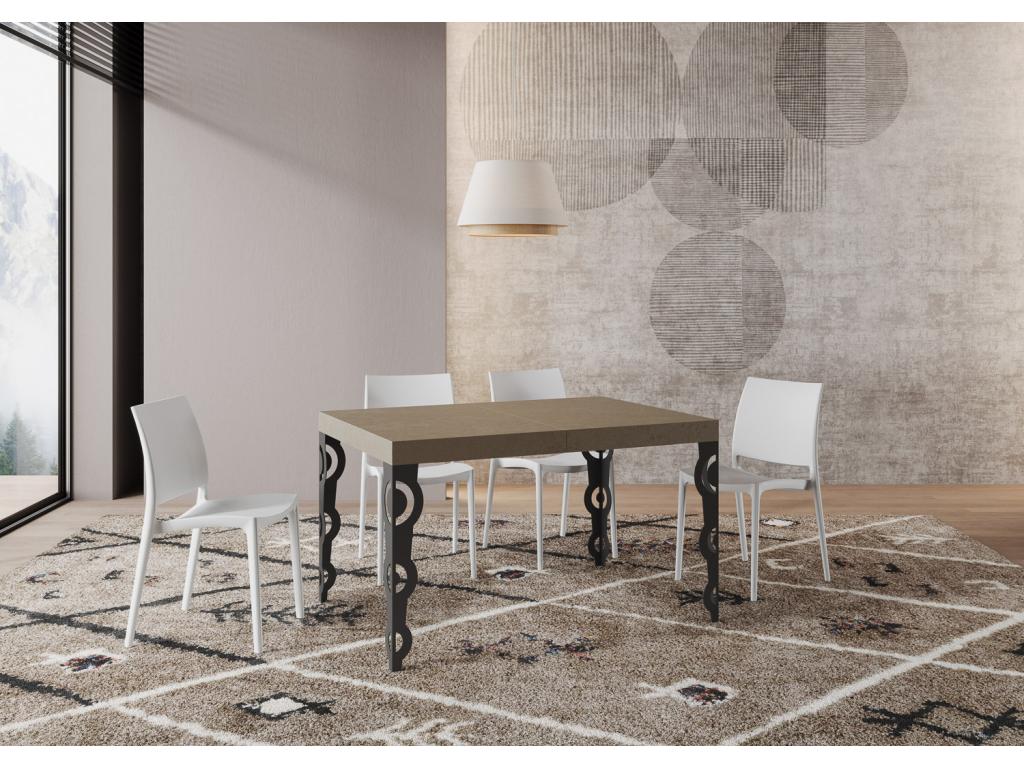 Extendable table 90x140/400 cm Karamay Premium Nobellea anthracite legs WRYV23595