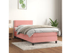 Upholstered bed base with mattress, Pink, 90x200 cm, Velvet YMJN49853