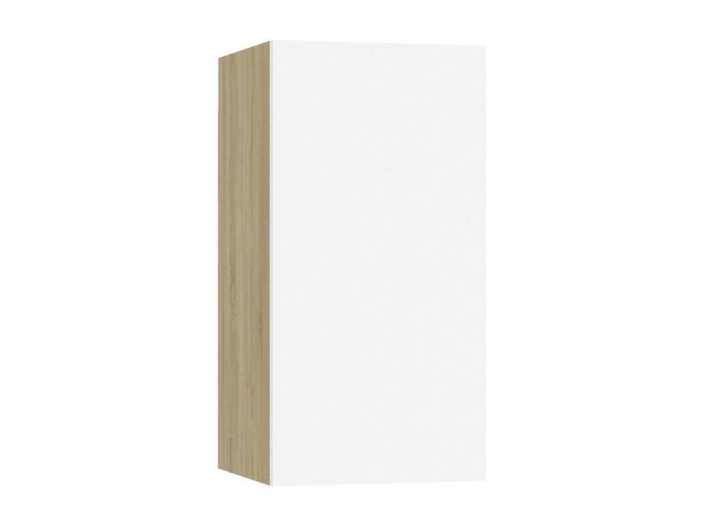 2-piece TV unit, white and oak, Boisona engineered wood, GREF11277