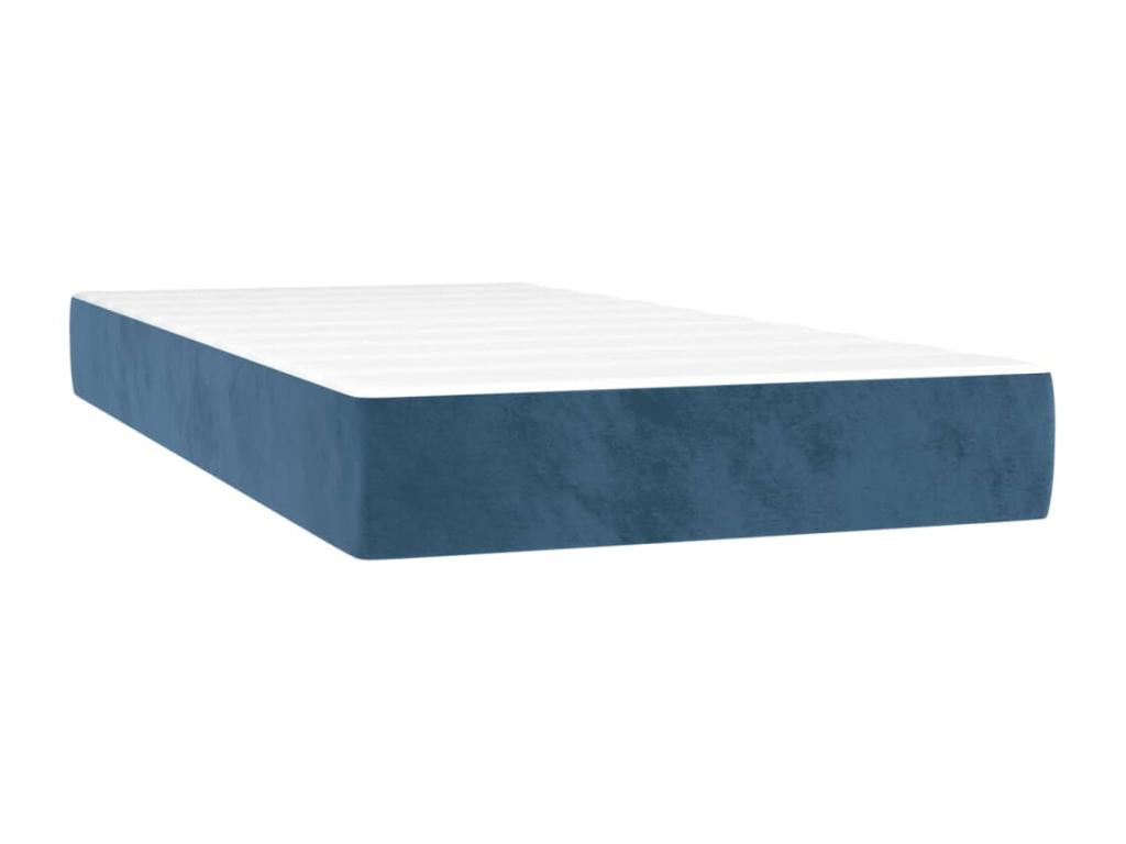 Upholstered bed base with mattress, dark blue, 90x190 cm, XTWD51189