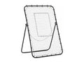 Foldable football rebound net - 4-position adjustable tilt, adjustable height - target and anchoring stakes included - black epoxy-coated PE metal net VGXB39148