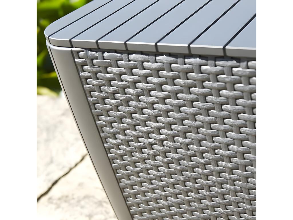 Nobellea Flat Wicker Garden Side Table Cappuccino SFBV43458