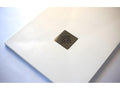 Extra-flat 80x200 cm PURE shower tray in white slate-effect resin with stainless steel grate WDGC45675