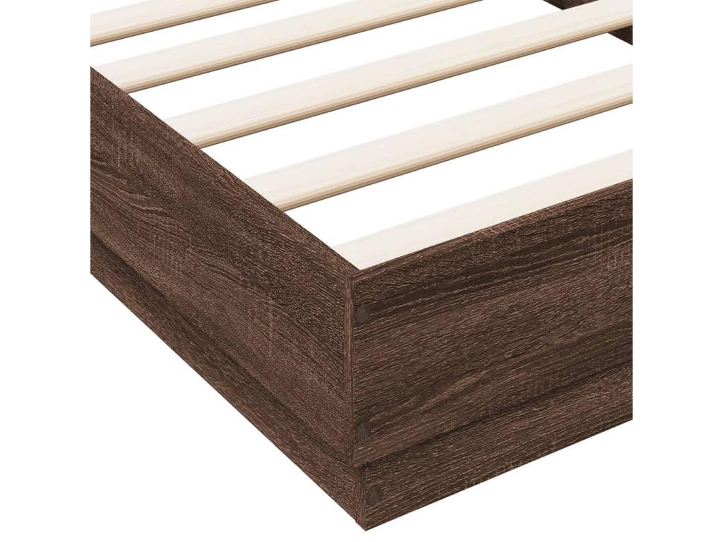 Brown oak bed frame 75x190 engineered wood MCNW10087