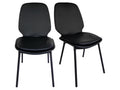 Set of 2 black faux leather chairs with black metal legs - Boisona CEBH35518